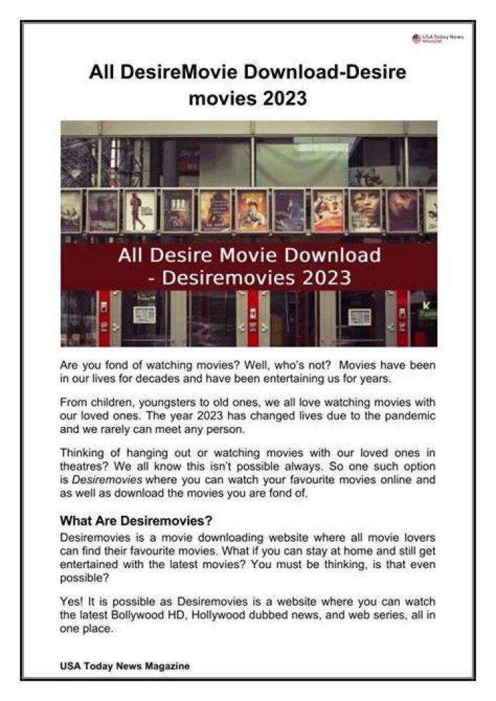 All DesireMovies: Your Ultimate Destination for Movie Entertainment