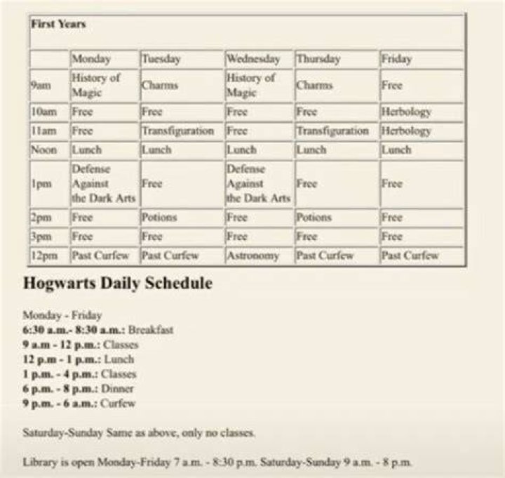 Hermione's 6th Year at Hogwarts: Schedule Revealed!